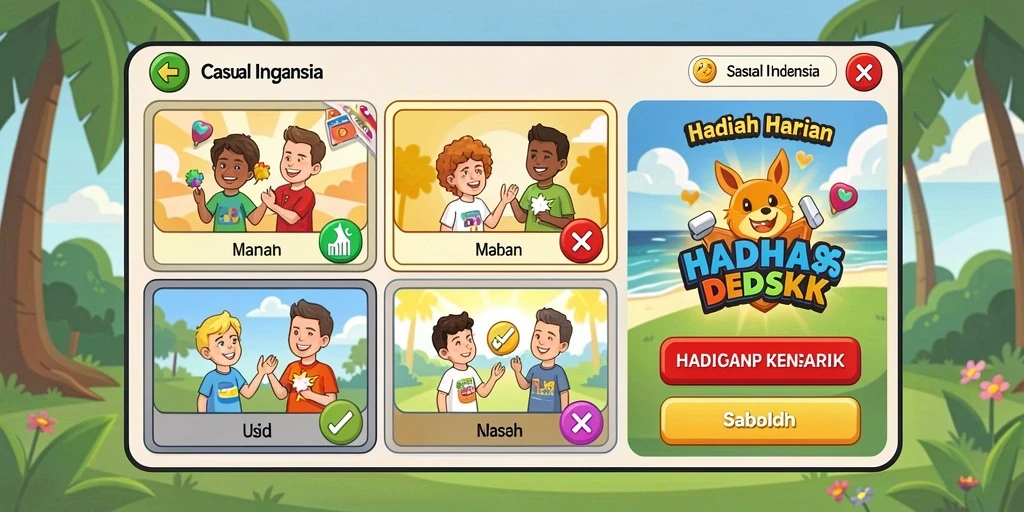 Tangkapan layar petualangan seru di dalam game.