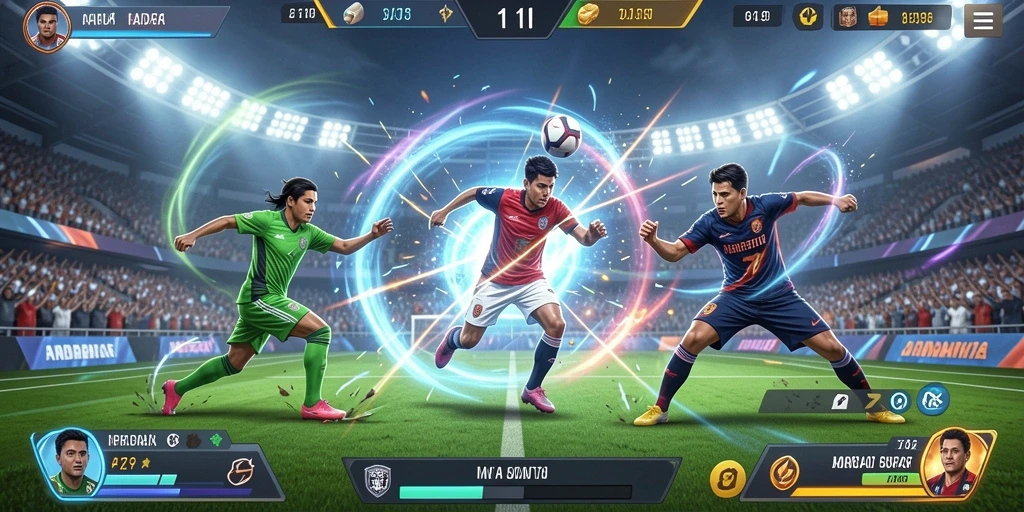 Screenshot menampilkan aksi seru dalam pertempuran.